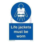 Marine Water Safety Sign: Life Jackets to be Worn